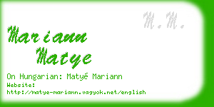 mariann matye business card